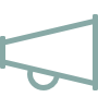 Icon of a megaphone symbolizing an announcement.